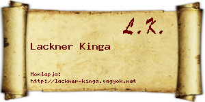 Lackner Kinga névjegykártya